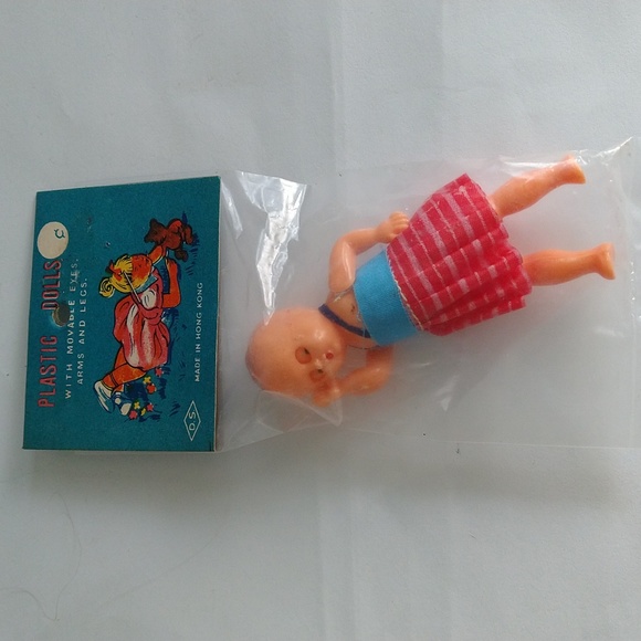Other - Vintage Doll Dollhouse Miniature Celluloid Plastic 3" Hong Kong NIP